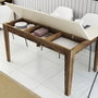 Hanah Home Milan 517 Mesa de Comedor Nogal y Crema